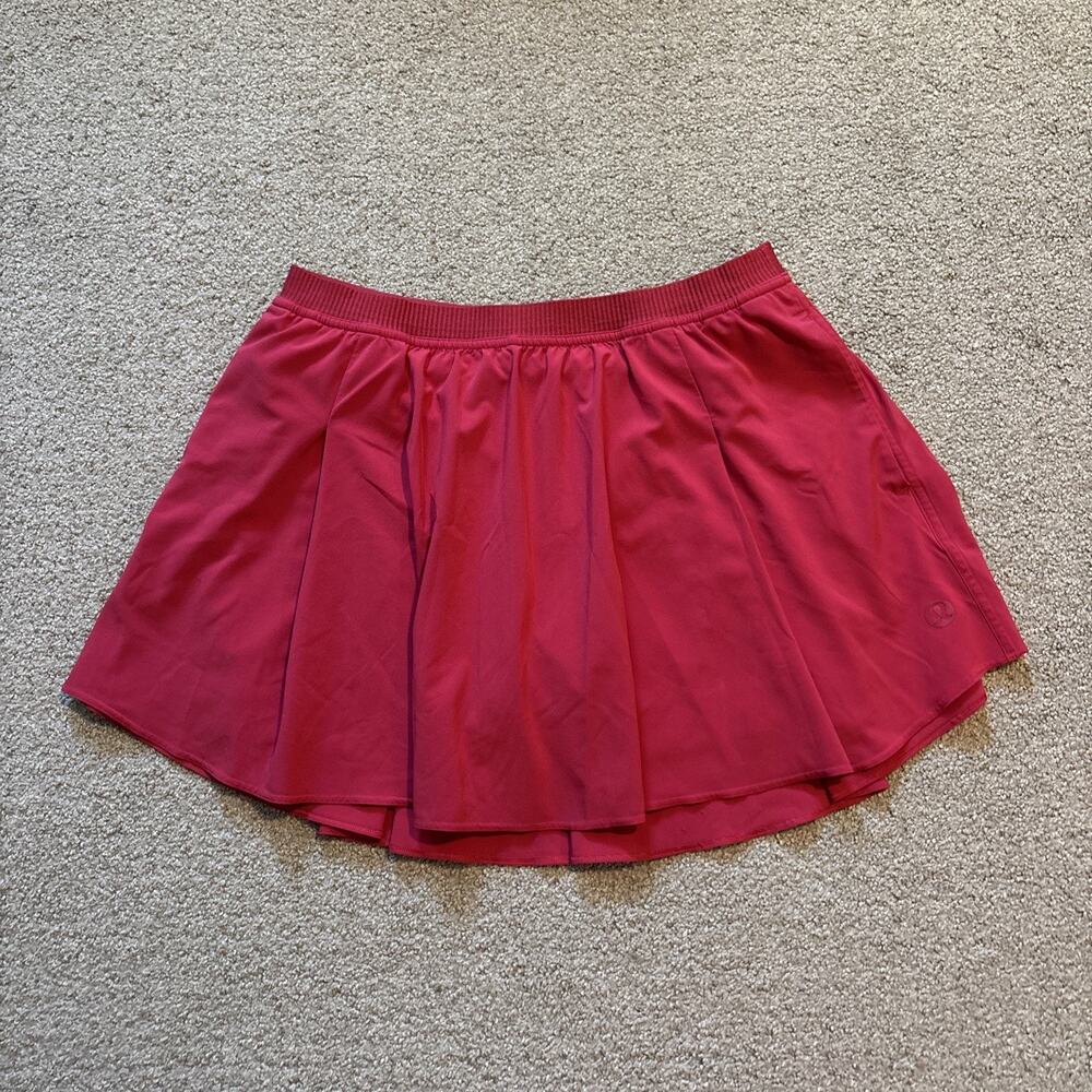 Lululemon Narrow Waistband Tennis Skirt Cherry Mist Pink Sz 8 Pockets Liner